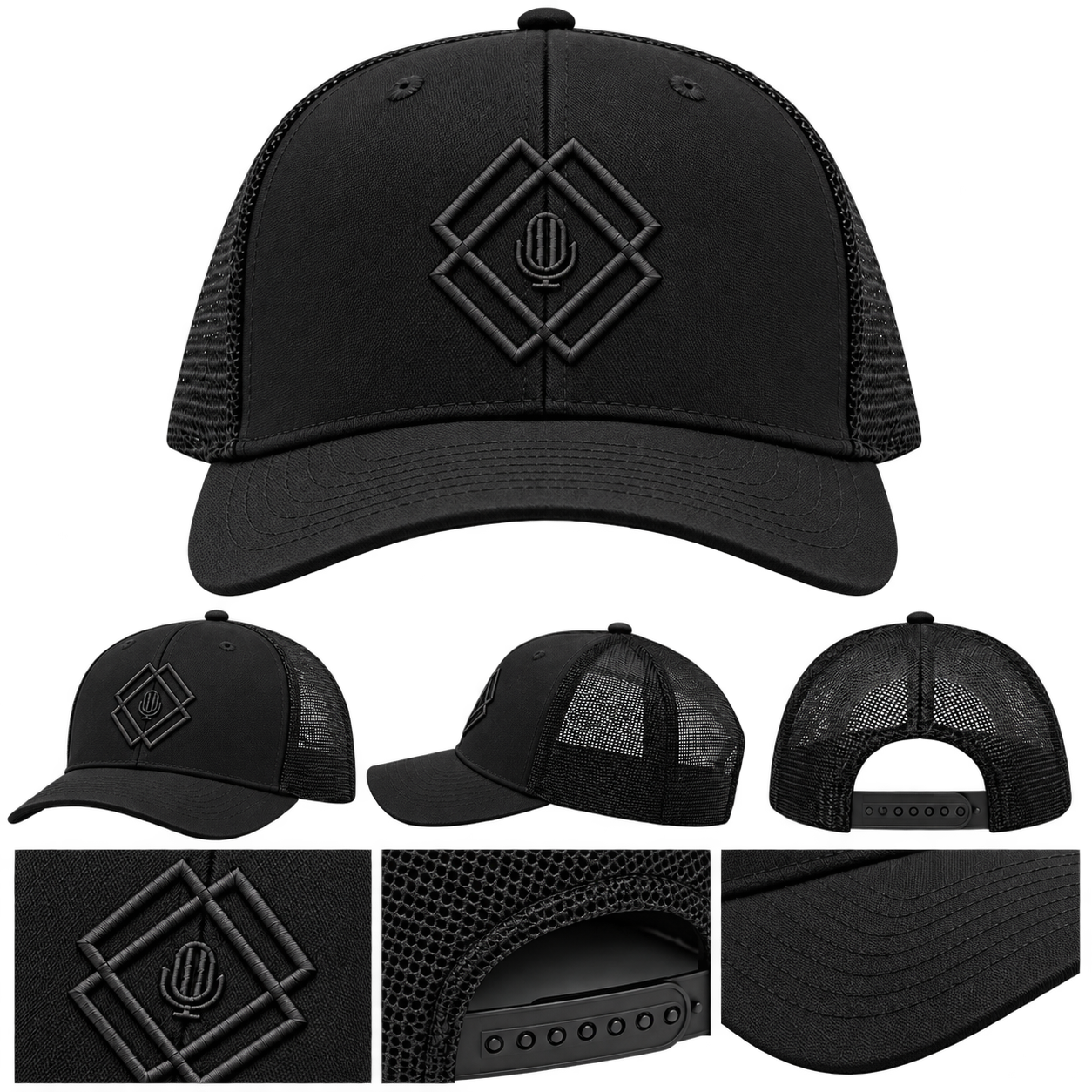 Black on Black Trucker Hat